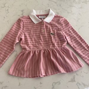 Toddler girls Lacoste polo with peplum waist